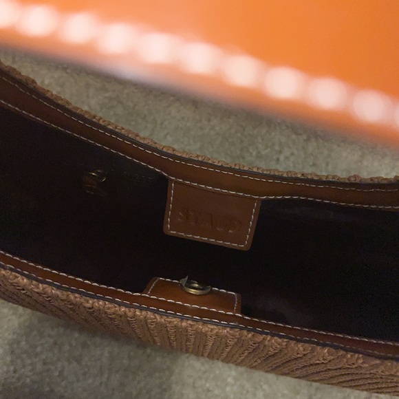 STAUD RAFFIA MOON TOTE BAG - TAN - Picture 9 of 10